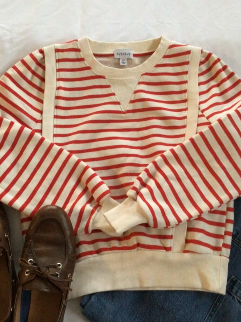 Evereve Striped Sweatshirt Sz XS
